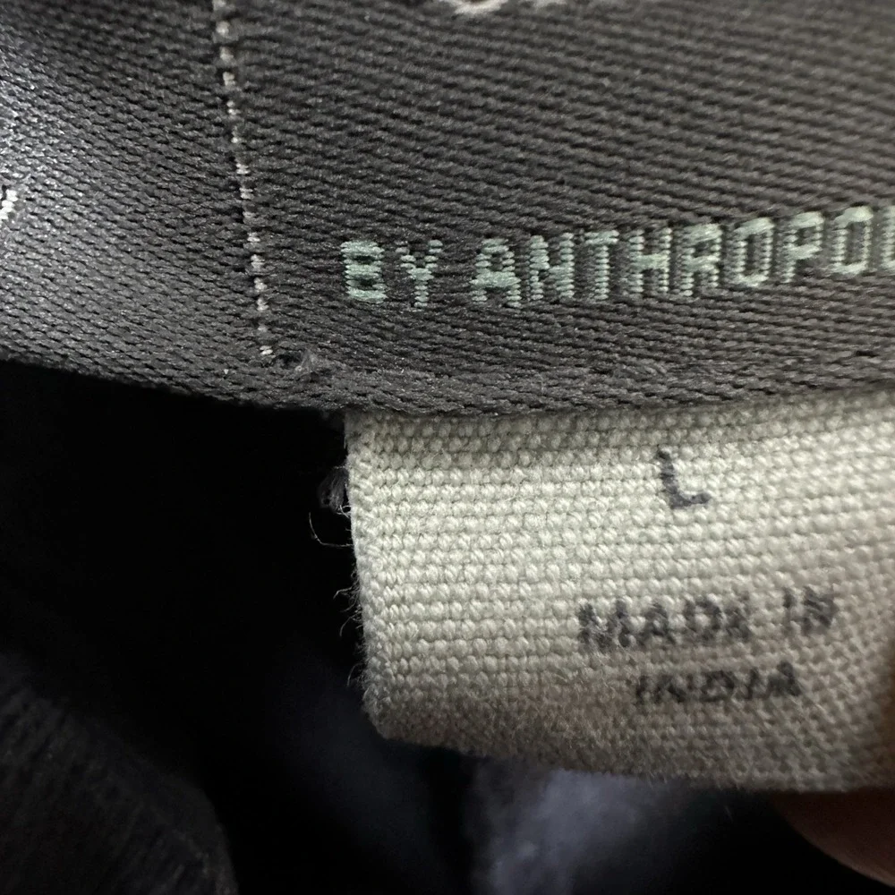Saturday Sunday Anthropologie Women's L Belted Jogger Pants Natural Black‎ Fade